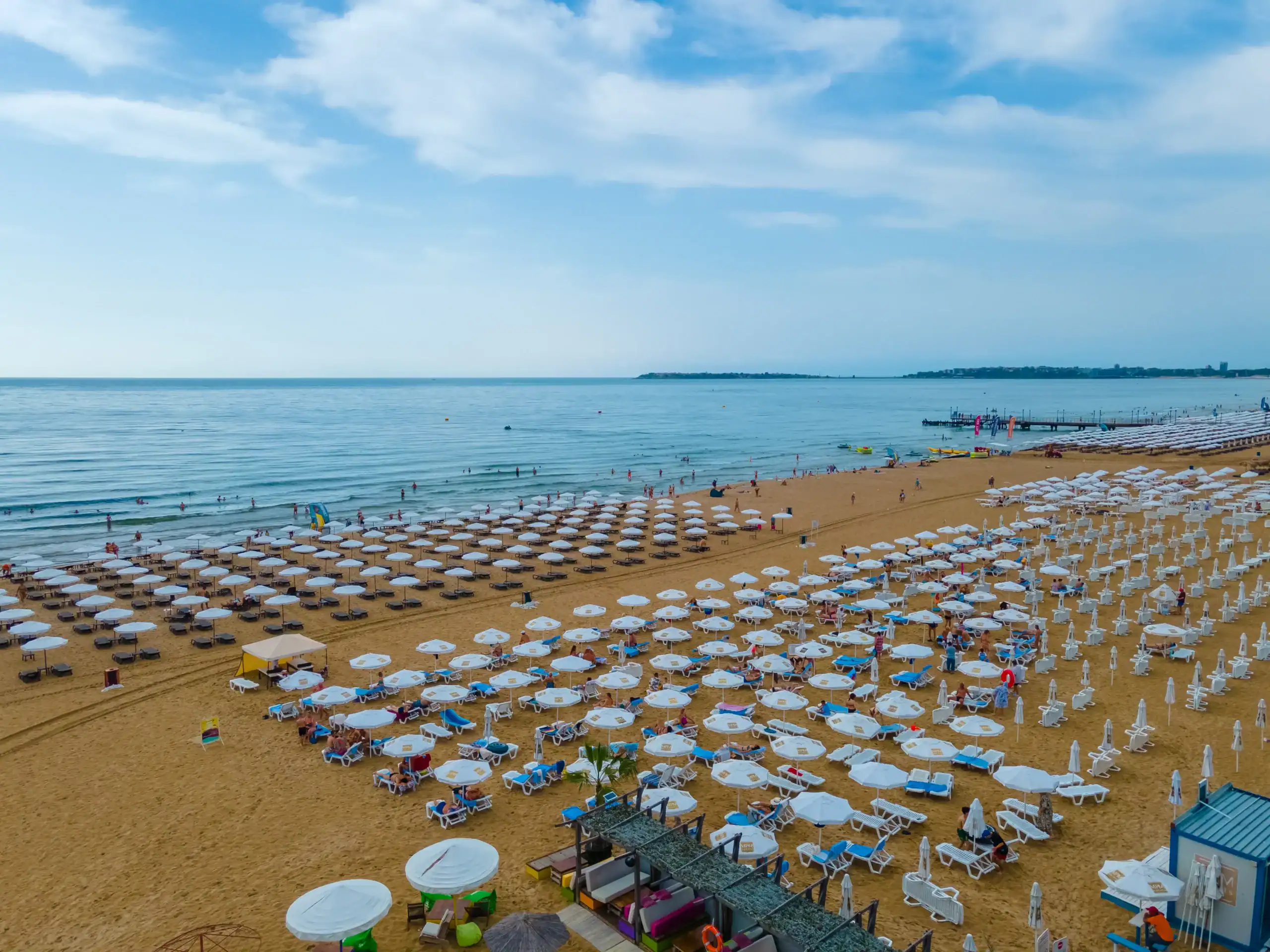 Beach area beside MPM Hotel Astoria in Sunny Beach