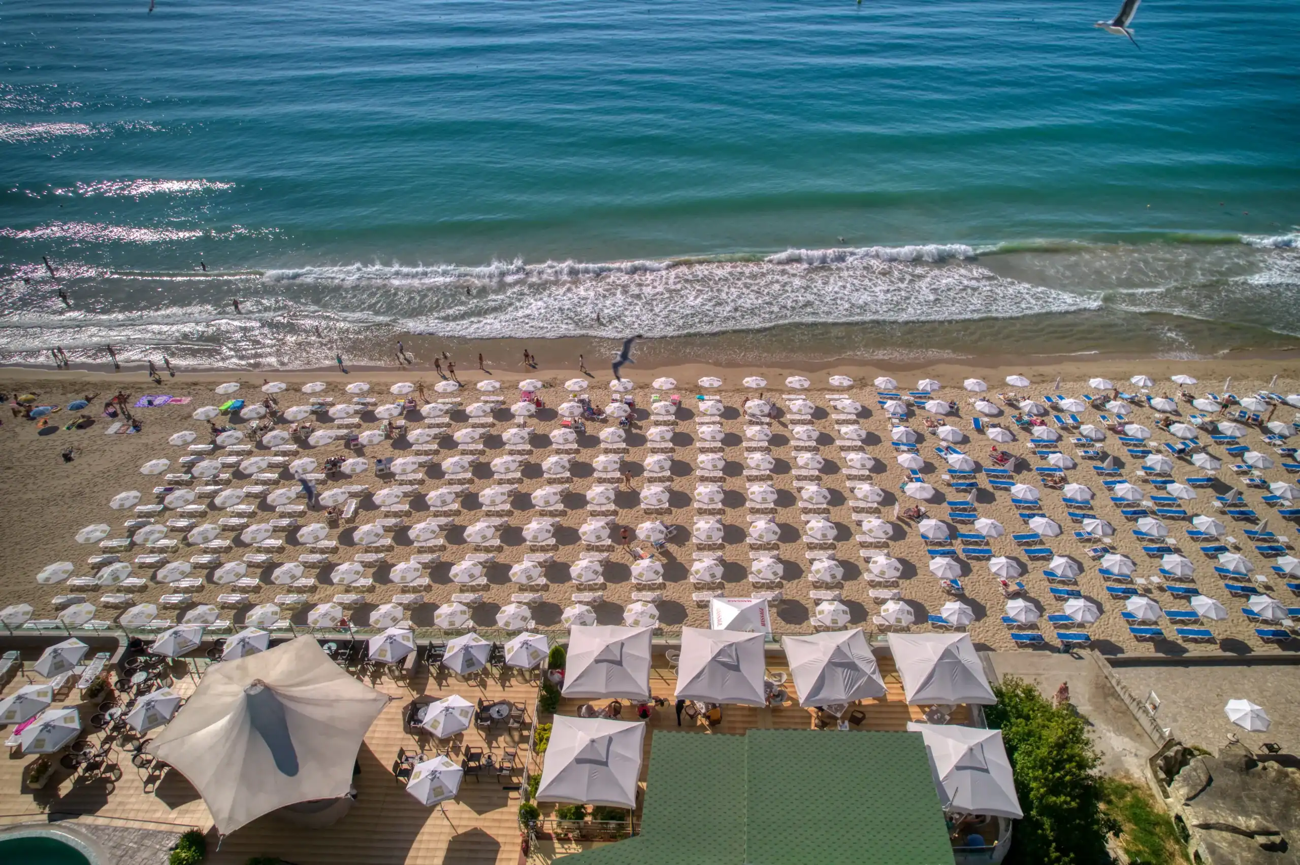 South Beach in front of MPM Hotel Arsena, Nessebar
