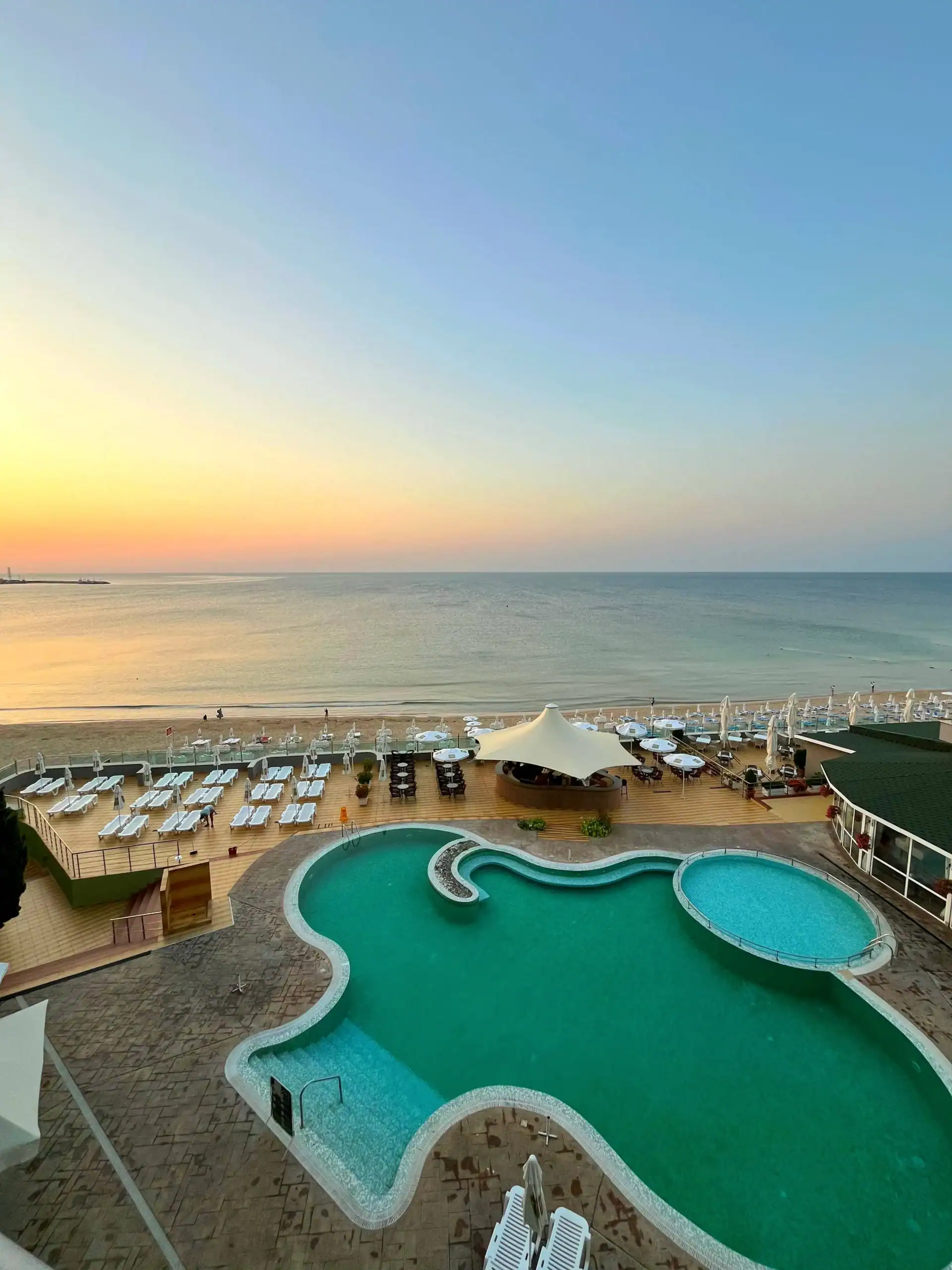 Pool and beach view at MPM Hotel Arsena