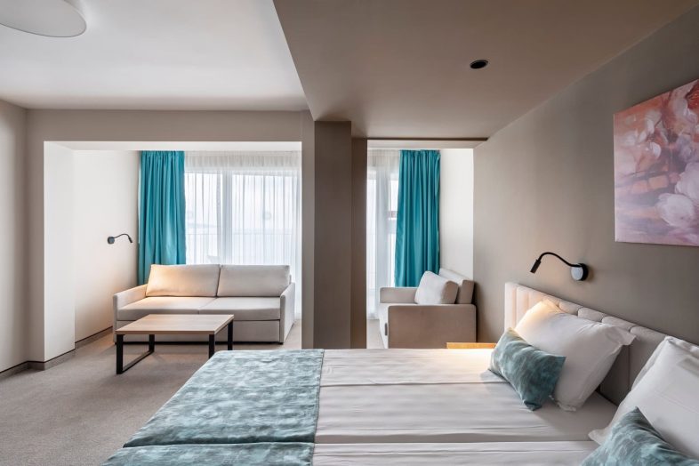 Grand Hotel Sunny Beach Studio sleeping area