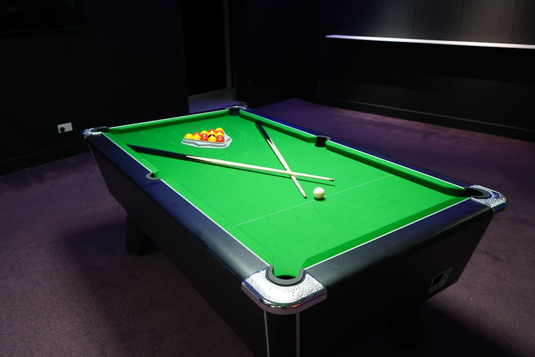Indoor billiards table for a rainy-day activity