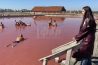 DARA beside the pink saltwater pools at the Burgas Salt Pans during her 5 October 2026 visit